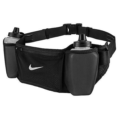 Nike Flex Stride Double Bottle Belt (24oz) in Black/Black Nylon/Polyester Cover