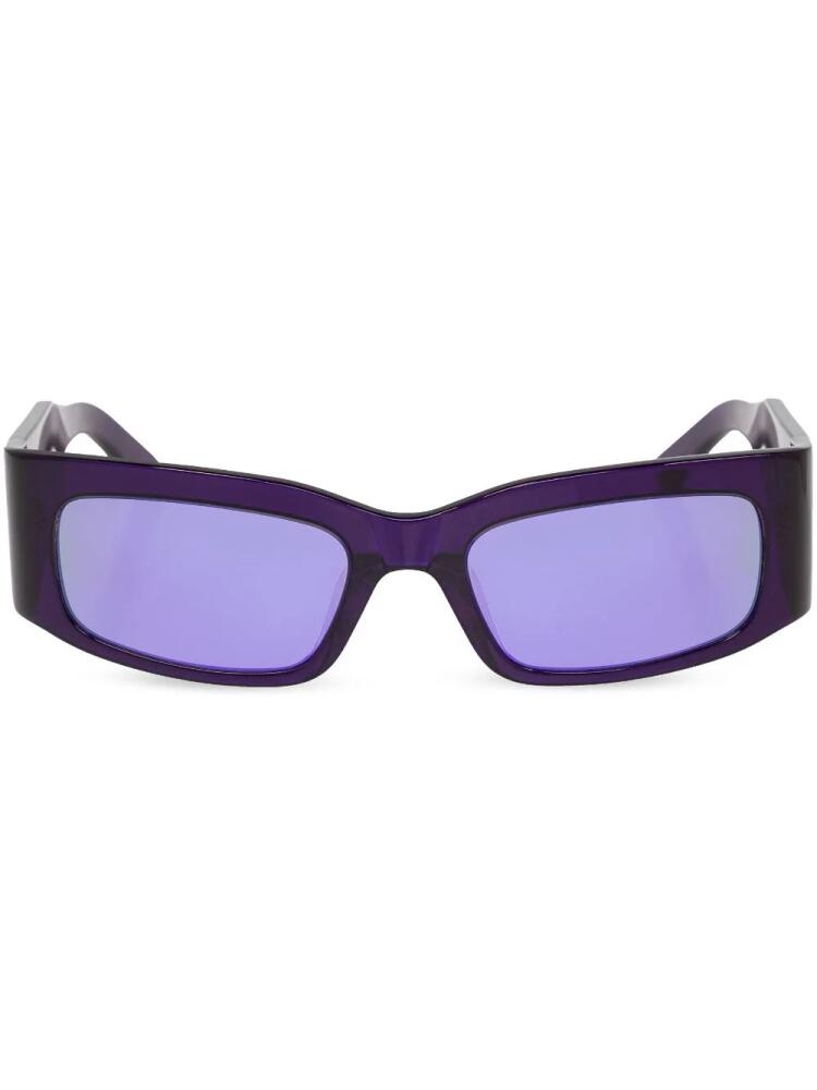 Balenciaga Eyewear logo-print rectangle-frame sunglasses - Purple Cover