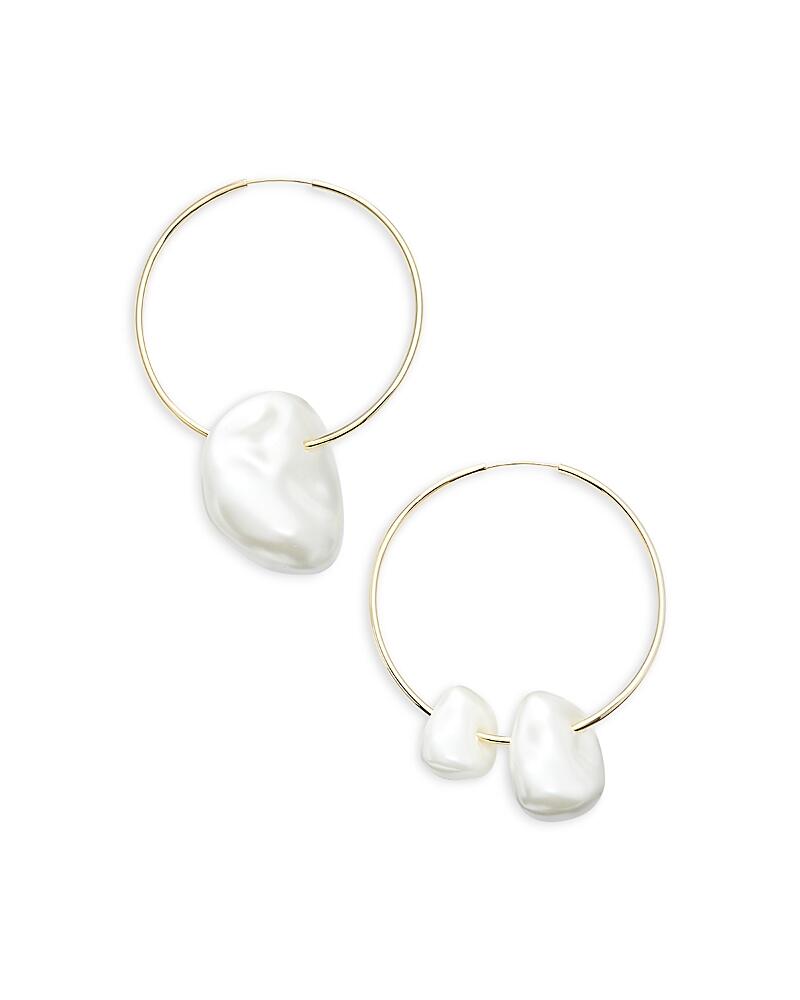 Cult Gaia Juno Cultured Freshwater Pearl Charm Hoop Earrings in Gold Tone Cover