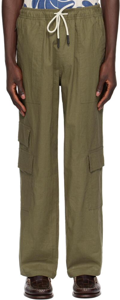 OAS Khaki Drawstring Cargo Pants Cover