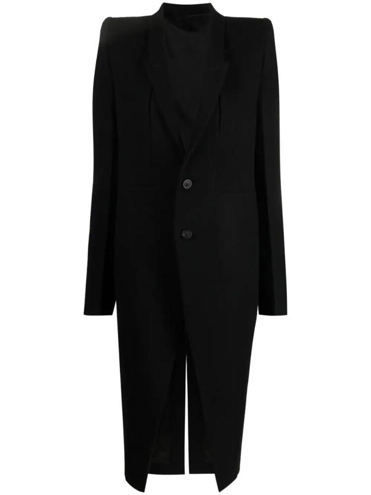 Rick Owens buttoned wool long coat - Black Cover