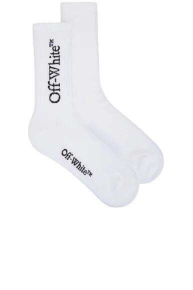 OFF-WHITE Mid Bookish Calf Socks in White Cover