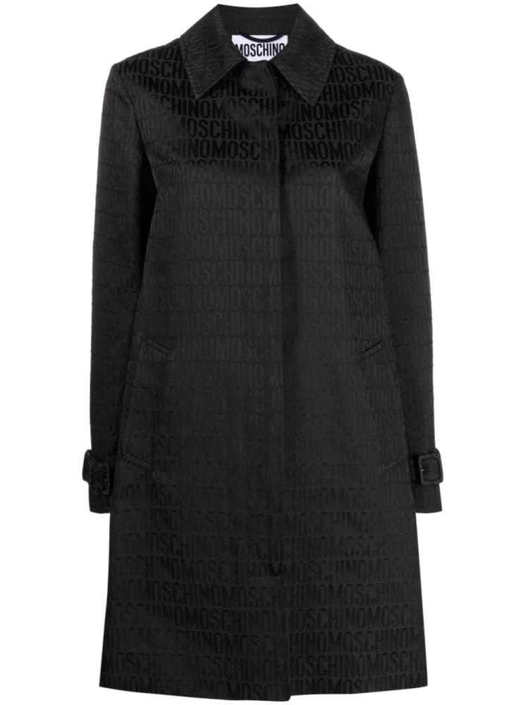 Moschino jacquard-logo trench coat - Black Cover