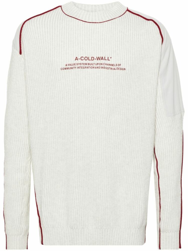 A-COLD-WALL* Dialogue ribbed jumper - Neutrals Cover