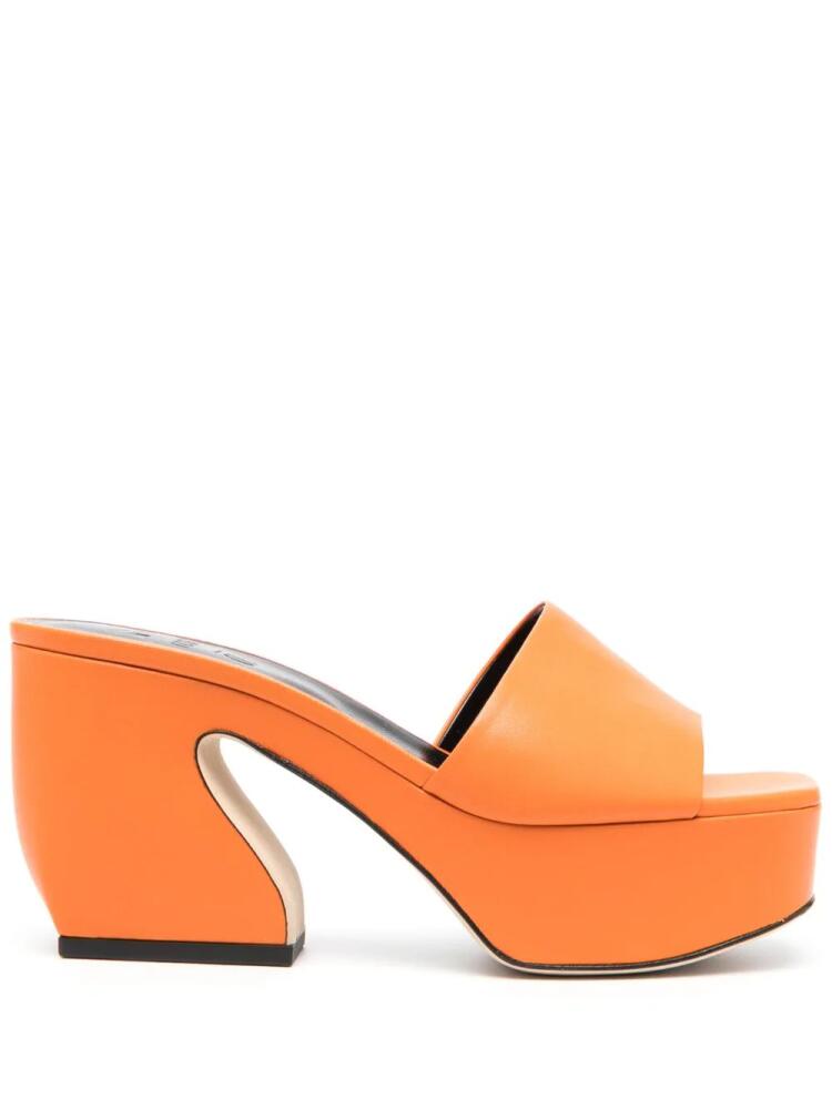 Si Rossi 95mm sculpted-heel mules - Orange Cover