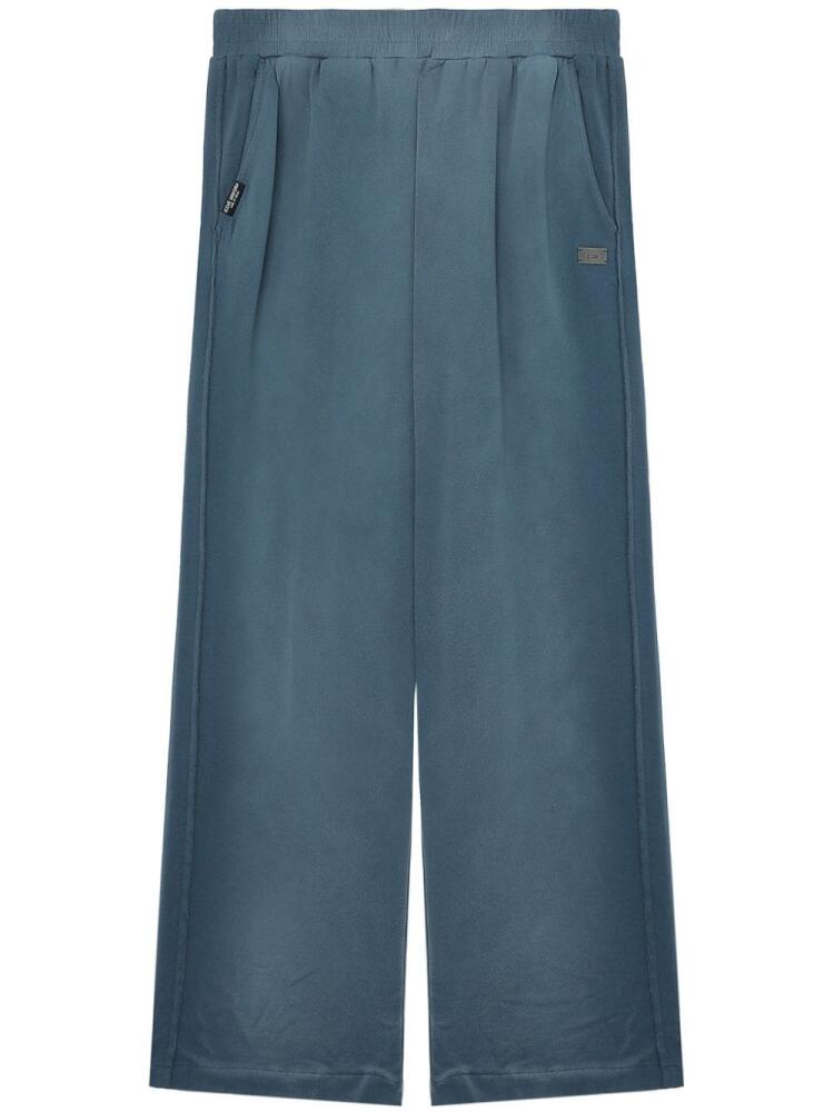 izzue wide-leg cotton track pants - Blue Cover