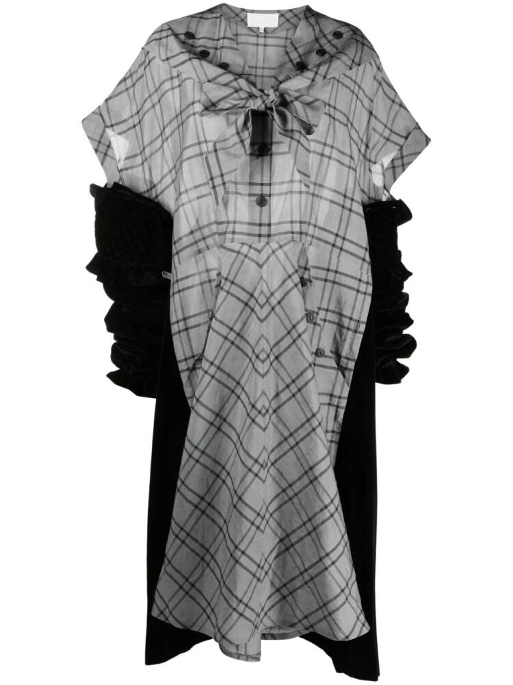 Maison Margiela Spliced checked midi dress - Black Cover