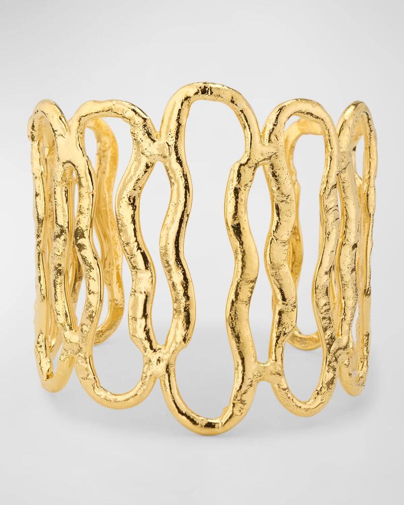 Devon Leigh Wave Open Gold Cuff Cover