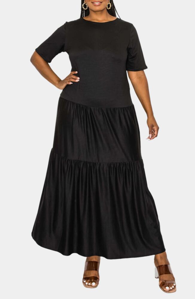 L I V D Jourdan Tiered Maxi Dress in Black Cover