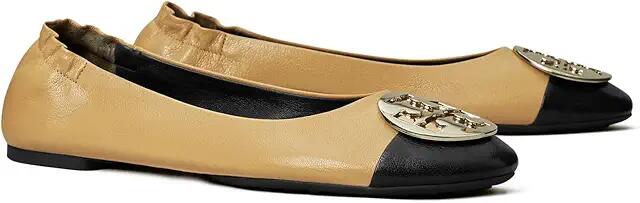 Tory Burch Claire Cap-Toe Ballet (Ginger Shortbread/Perfect Black) Women's Flat Shoes Cover