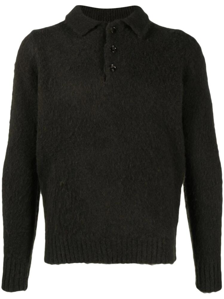 ASPESI straight-point collar wool jumper - Green Cover