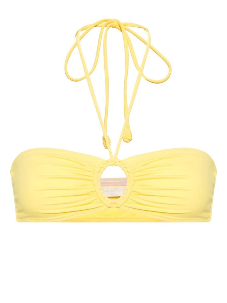 Ulla Johnson Flynn halterneck bikini top - Yellow Cover