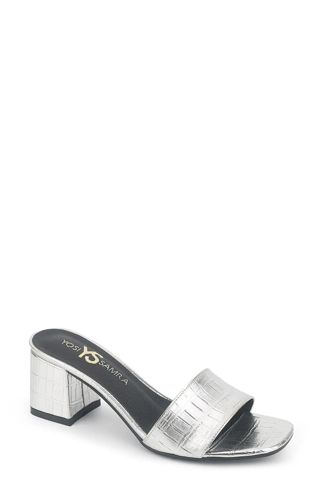 Yosi Samra Danielle Croc Embossed Sandal in Silver Cover