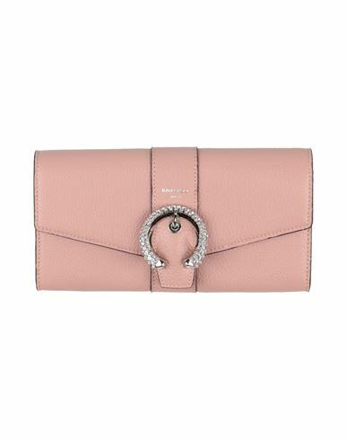 Jimmy Choo Woman Wallet Light pink Calfskin, Crystal Cover