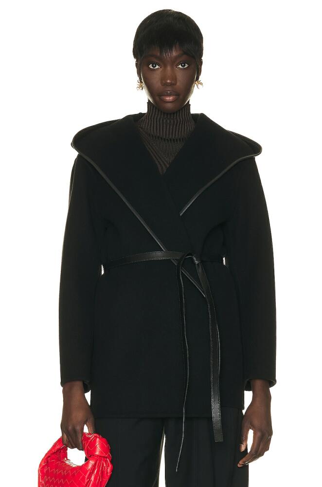 Bottega Veneta Double Wrap Wool Coat in Black Cover