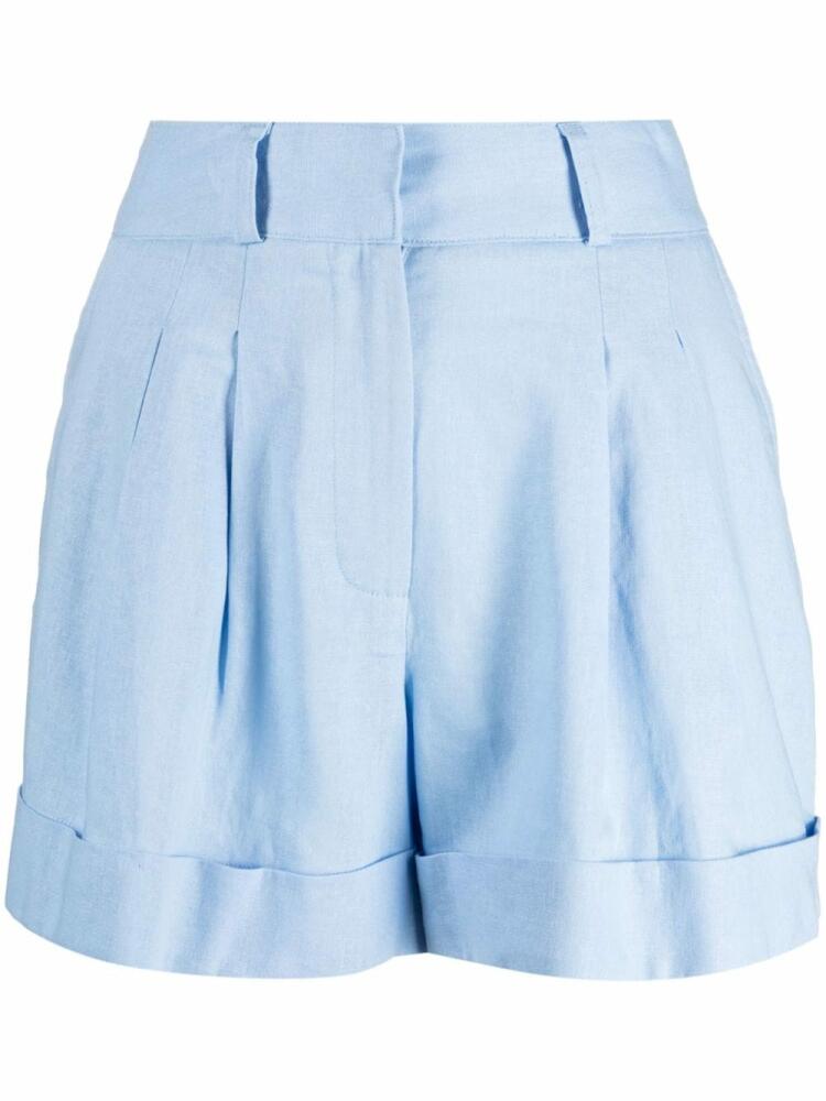 DKNY pleat-detail cotton shorts - Blue Cover