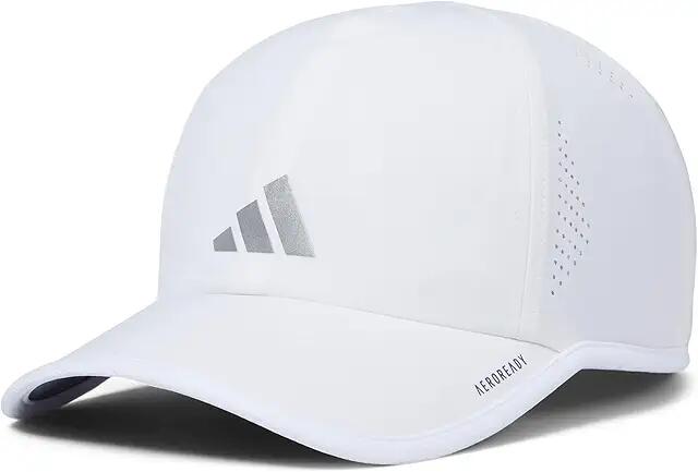 adidas Superlite 3.0 Relaxed Fit Adjustable Sport Performance Hat (White/Silver Metallic) Traditional Hats Cover