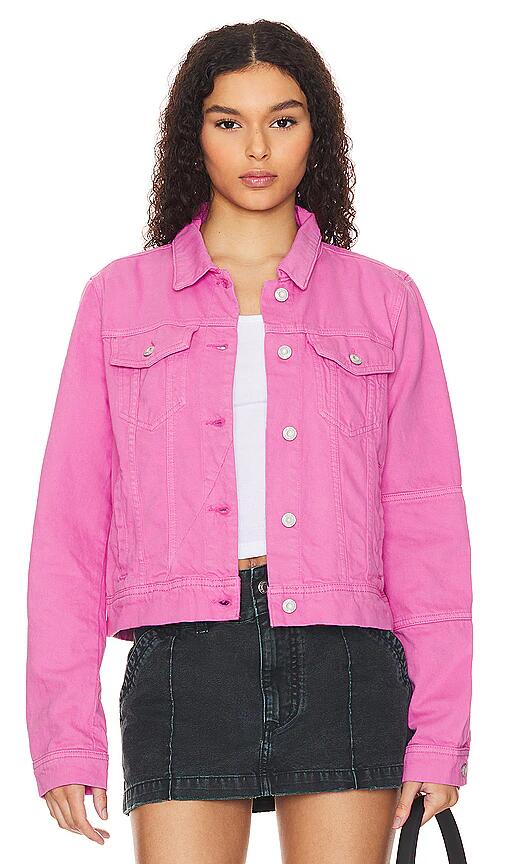 Free People x We The Free Rumors Denim Jacket in Pink Cover