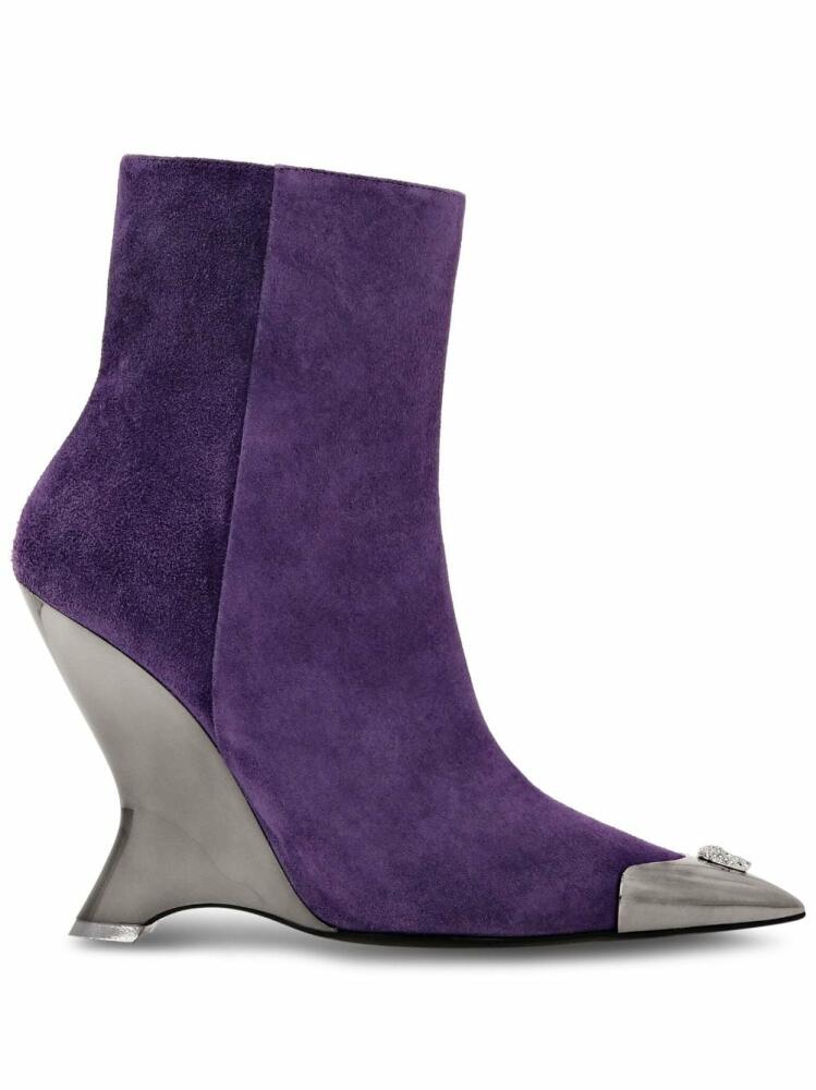 Philipp Plein pointed-toe suede ankle boots - Purple Cover