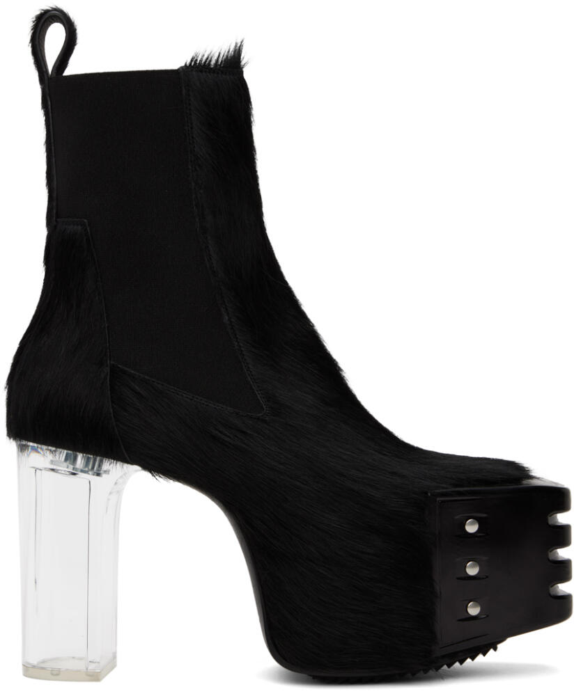 Rick Owens Black Grilled Platforms 45 Chelsea Boots Cover