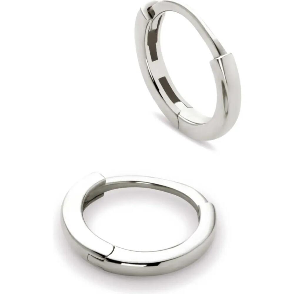 Ana Luisa White Gold Huggie Hoop Earrings Cover