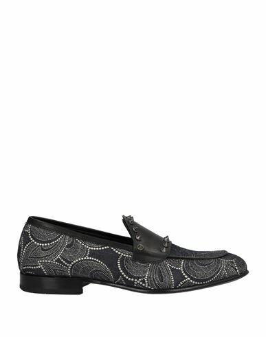 Mich Simon Man Loafers Navy blue Textile fibers, Soft Leather Cover