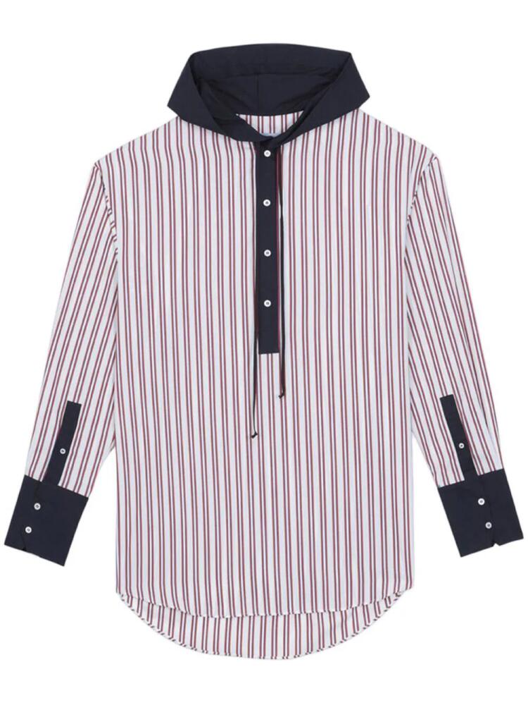 BLUEMARBLE striped hooded shirt - Red Cover