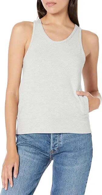 Norma Kamali Racer Tailored Terry Tank Top (Light Heather Grey) Women's Clothing Cover