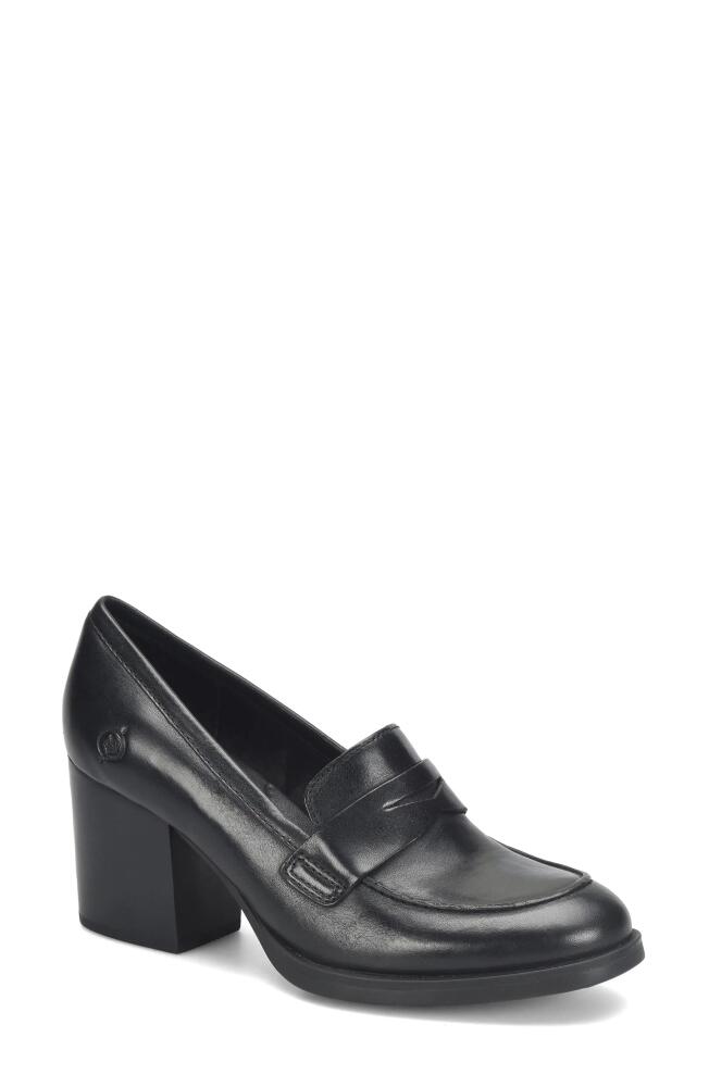 Børn Holliston Block Heel Penny Loafer in Black F/G Cover