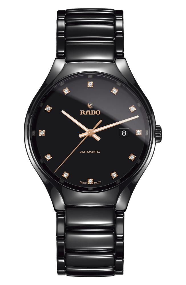 RADO True Automatic Diamond Ceramic Watch, 40mm in Black Cover