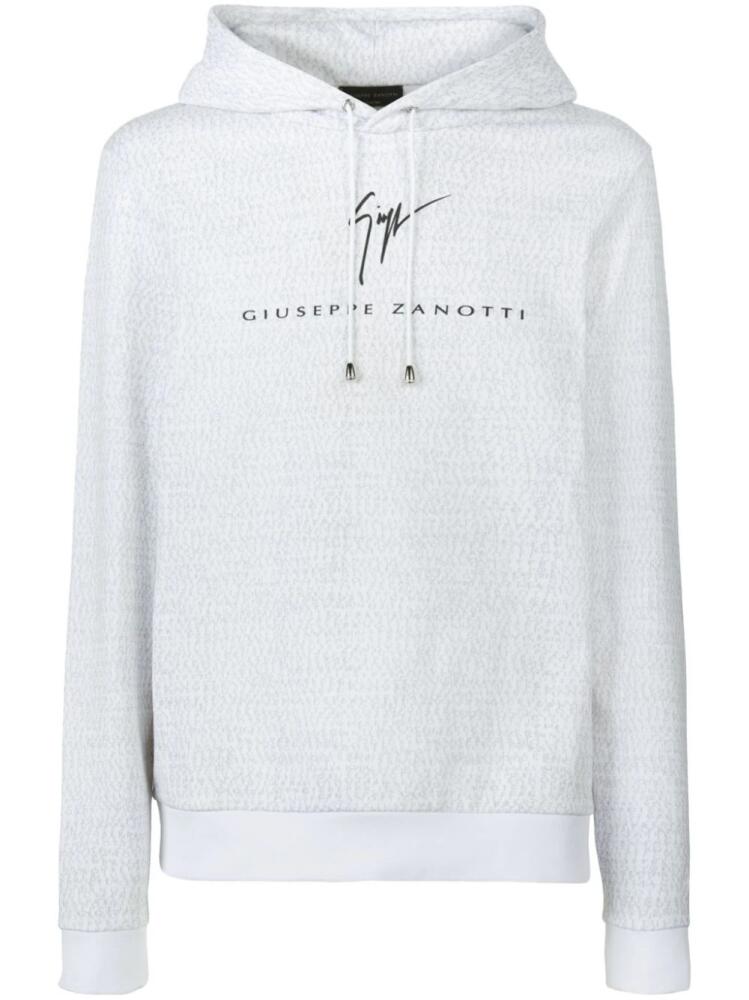 Giuseppe Zanotti logo-print cotton hoodie - White Cover