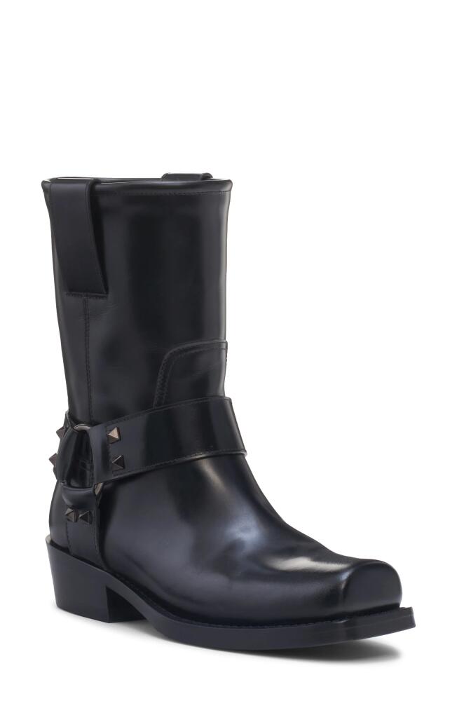 Valentino Garavani Rockstud Biker Boot in Nero Cover