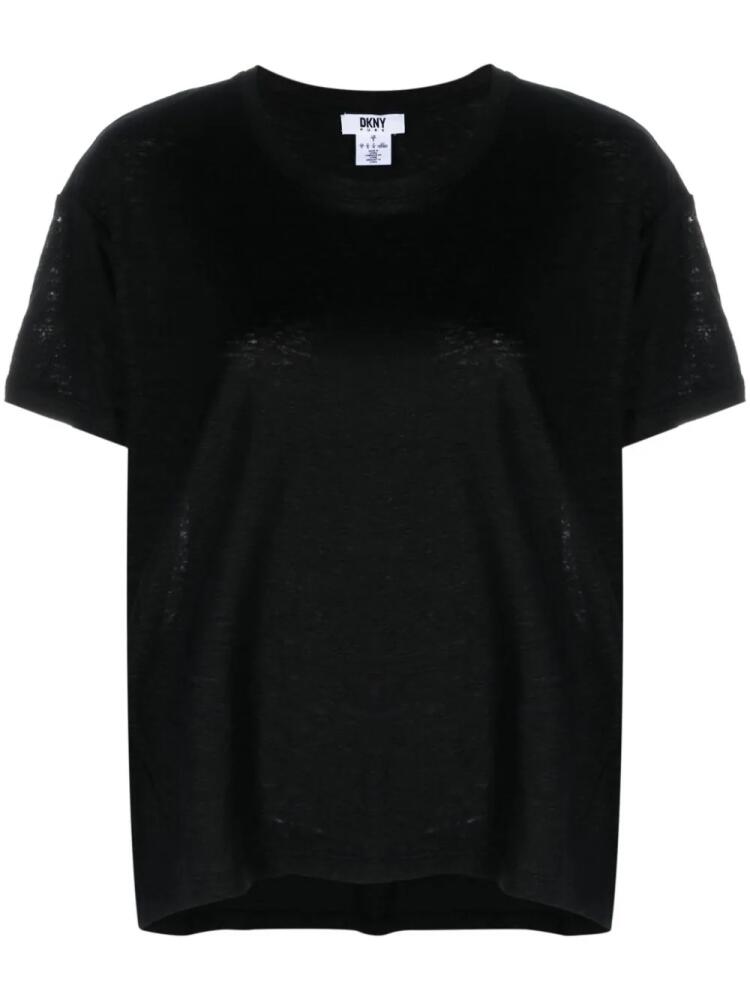 DKNY short-sleeve linen T-shirt - Black Cover