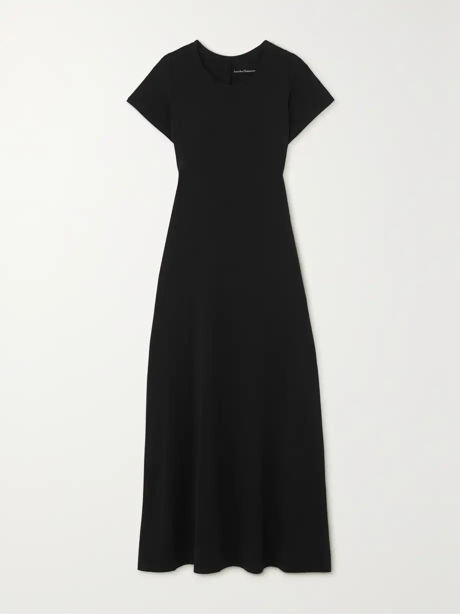 Another Tomorrow - + Net Sustain Fitted Tee Organic Cotton And Tencel Lyocell-blend Jersey Midi Dress - Black Cover