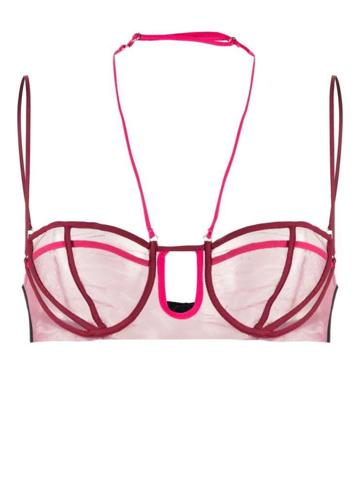 Nensi Dojaka panelled half-cup bra - Pink Cover