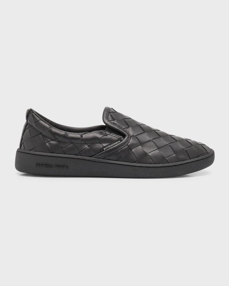 Bottega Veneta Sawyer Woven Leather Slip-On Sneakers Cover