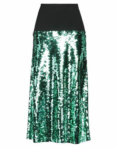 Erika Cavallini Woman Maxi skirt Emerald green Polyester, Virgin Wool, Elastane Cover