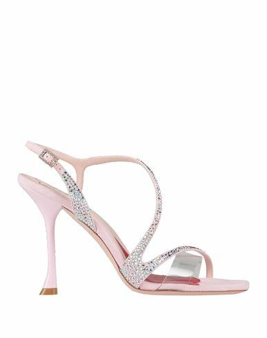 Roger Vivier Woman Sandals Light pink Soft Leather, Textile fibers Cover