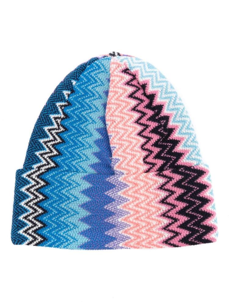 Missoni zigzag-woven beanie - Blue Cover