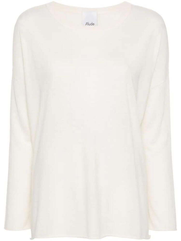 Allude crew-neck virgin wool jumper - White Cover