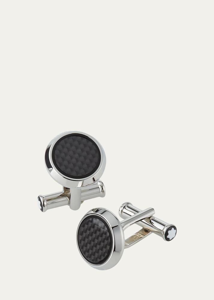 Montblanc Men's Round Carbon Fiber Cufflinks Cover