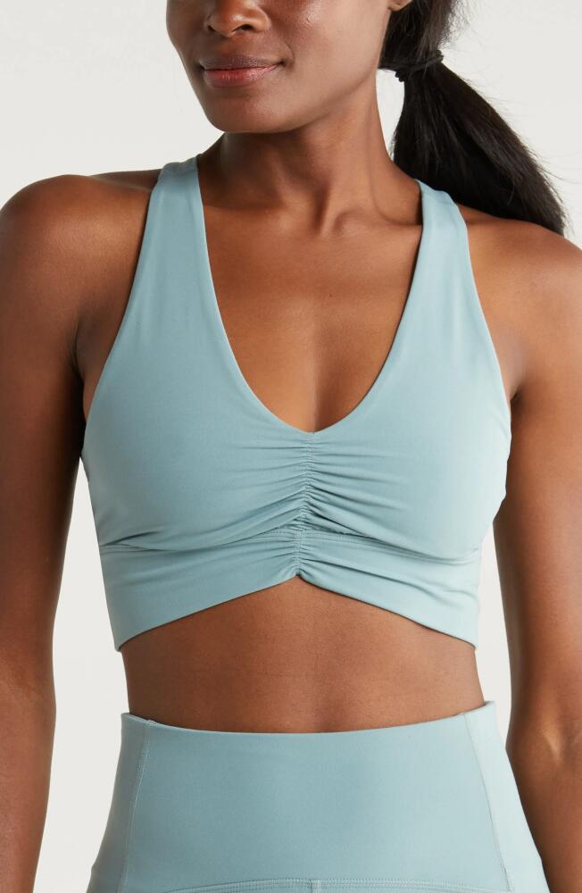 Zella Studio Luxe Ballet Longline Sports Bra in Grey Thunder Cover