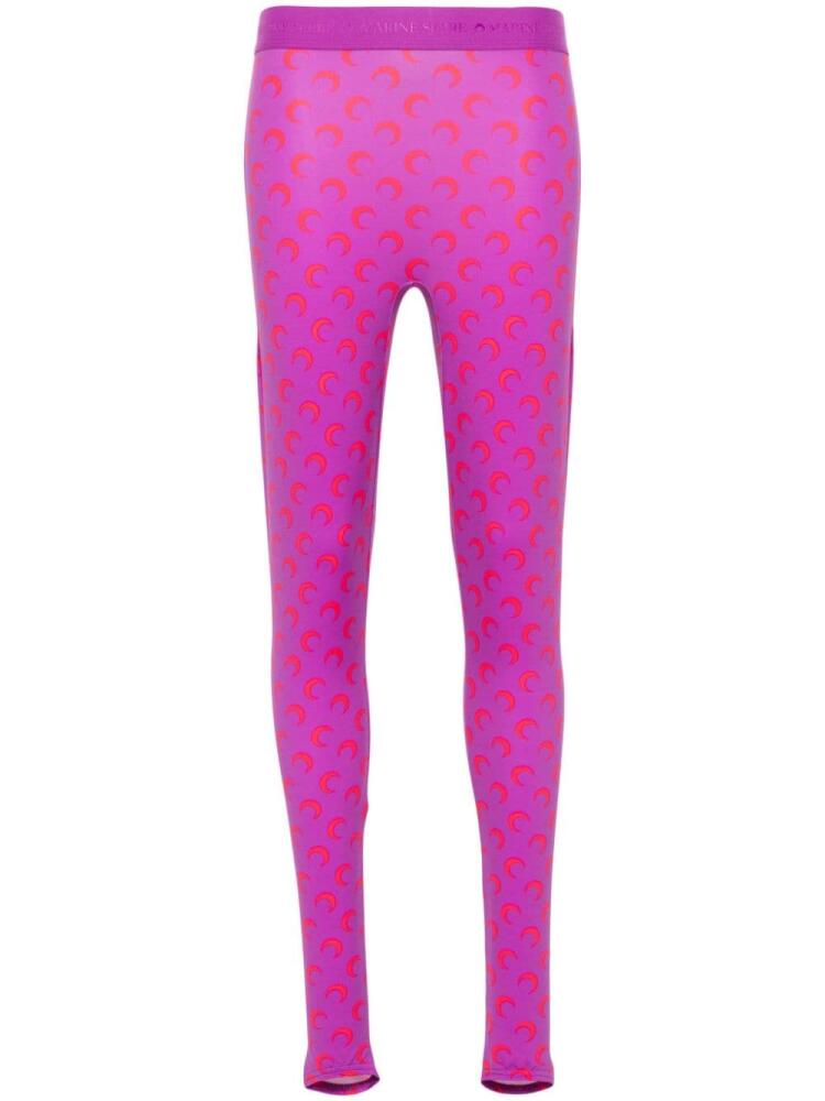 Marine Serre Moon jersey leggings - Purple Cover