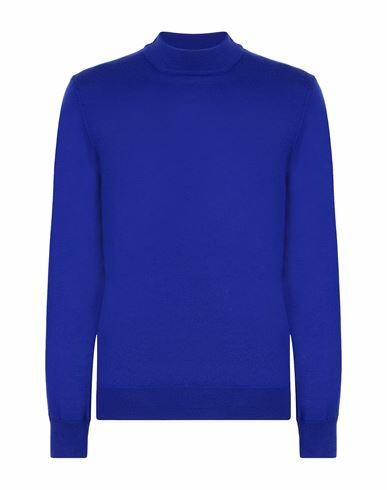 8 By Yoox Merino Wool Regular-fit Mock-neck Man Turtleneck Bright blue Merino Wool Cover