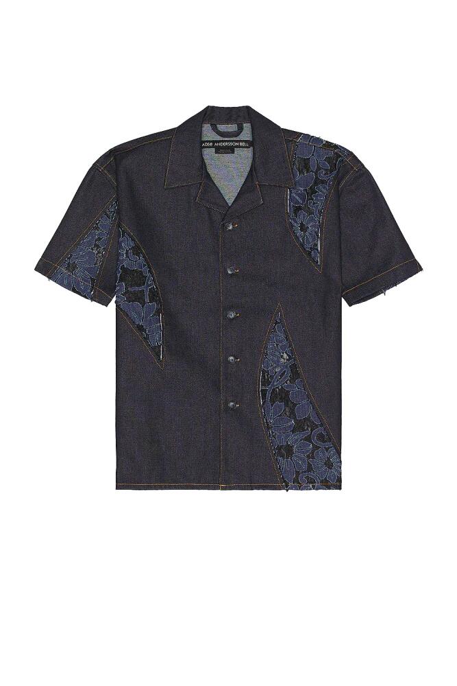 Andersson Bell Patchwork Open Collar Shirt in Blue Cover