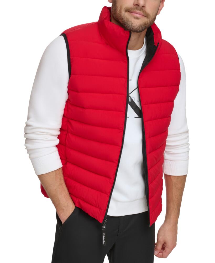 Calvin Klein Men's Stretch Puffer Vest - Deep Red Cover