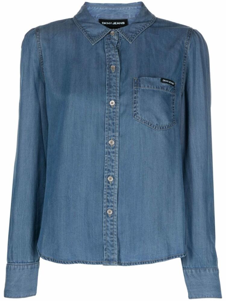 DKNY button-up lyocell shirt - Blue Cover