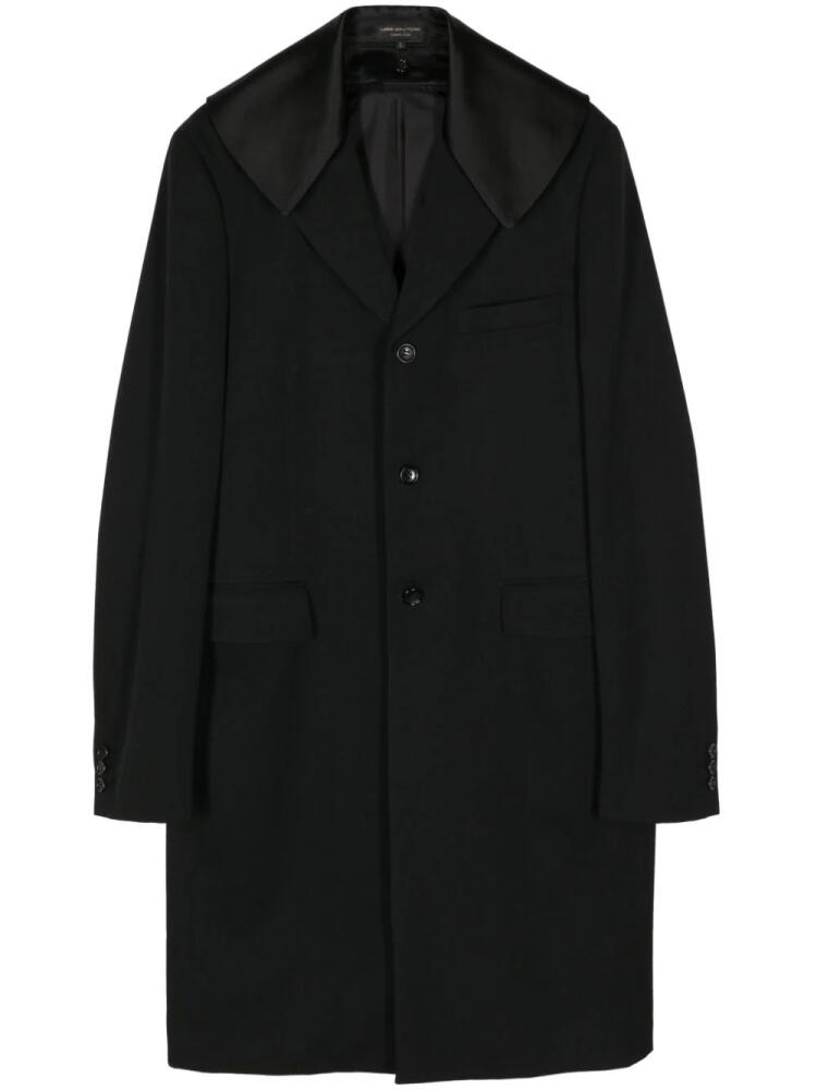 Comme des Garçons Homme Plus satin-panelled single-breasted coat - Black Cover