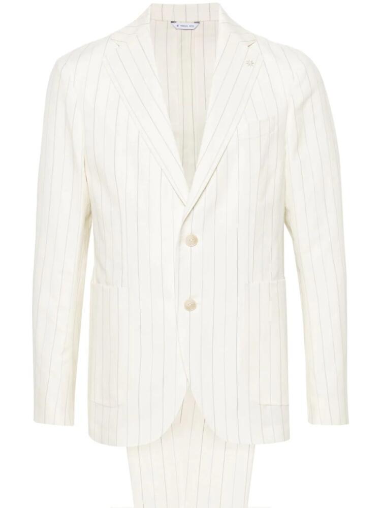 Manuel Ritz pinstriped single-breasted suit - Neutrals Cover