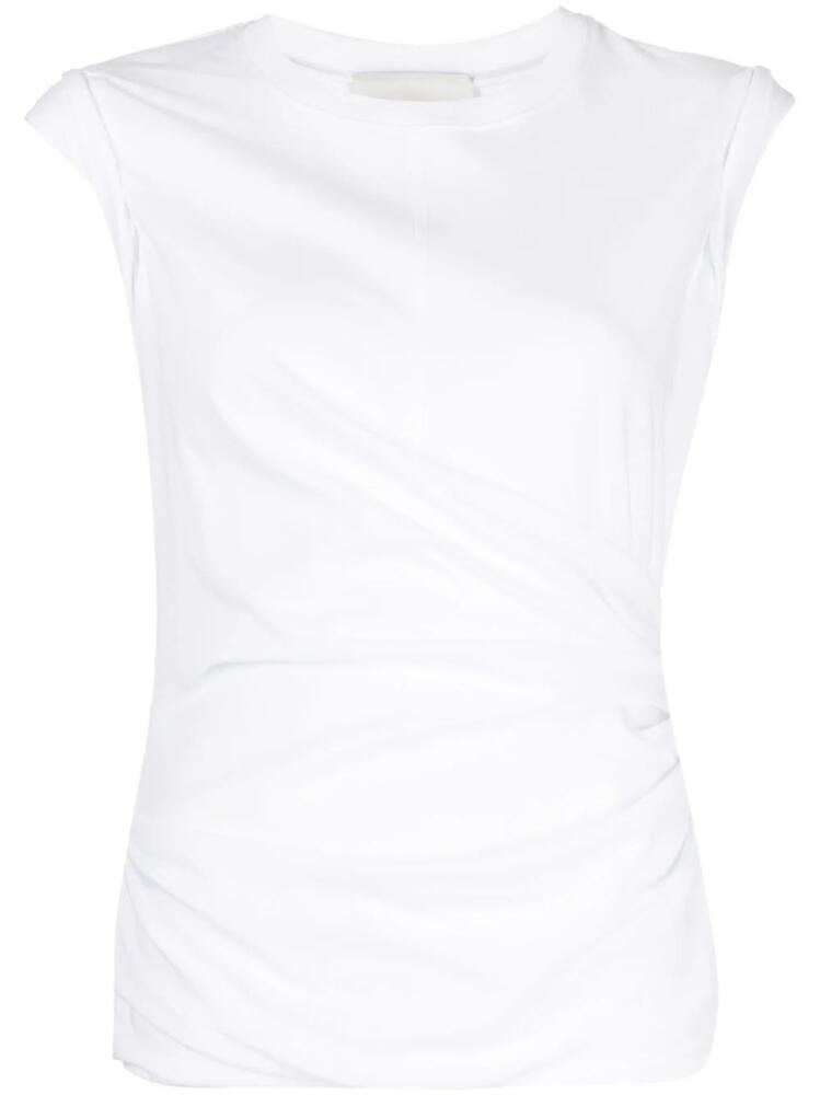 3.1 Phillip Lim draped-detail cotton tank top - White Cover